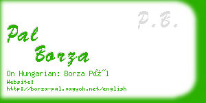 pal borza business card